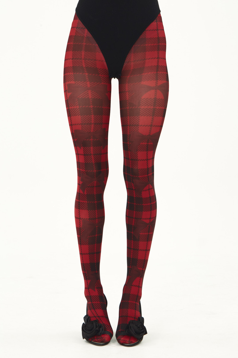 RED CHECK TIGHTS
