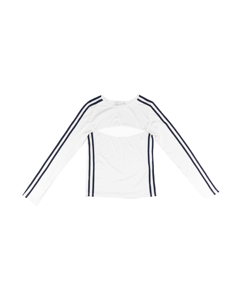 Line Cutout Long Sleeves T (White)
