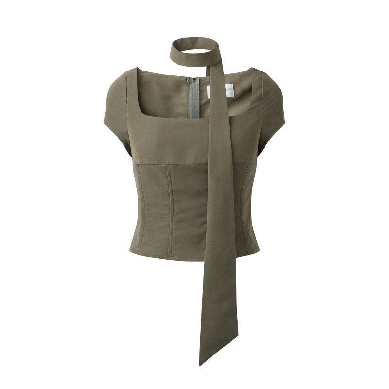 ANGEL WING SCARF TOP (GREEN)